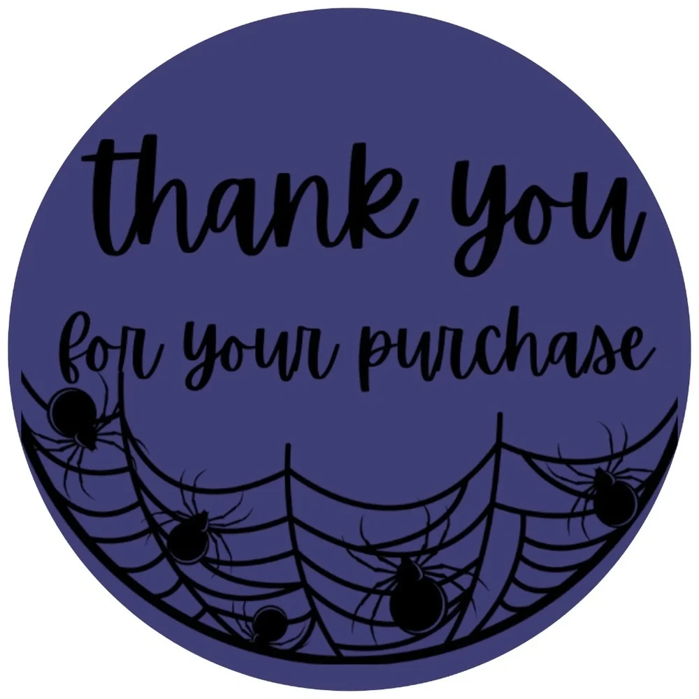 thank you for your purchase spiderweb - packaging stickers for halloween new